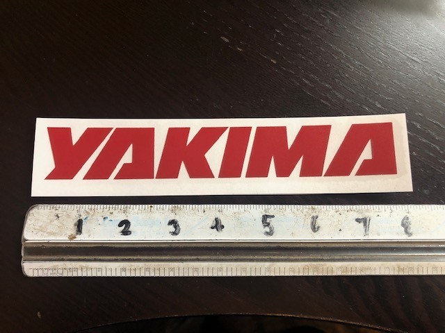 Yakima Decal Sticker Red Roof Rack Load Bar Bike Fairing Tower