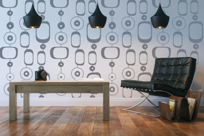 Mid Century Modern Geometric Chain Wall Decal, Removable Modern Nursery Decor