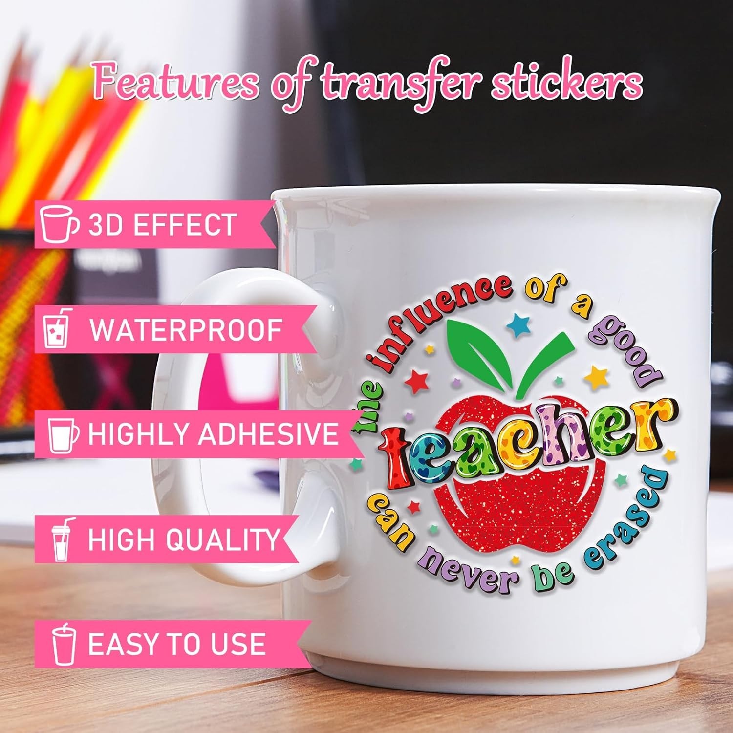 Leopard Print UV DTF Cup Wraps – 20 Sheets Teacher Stickers