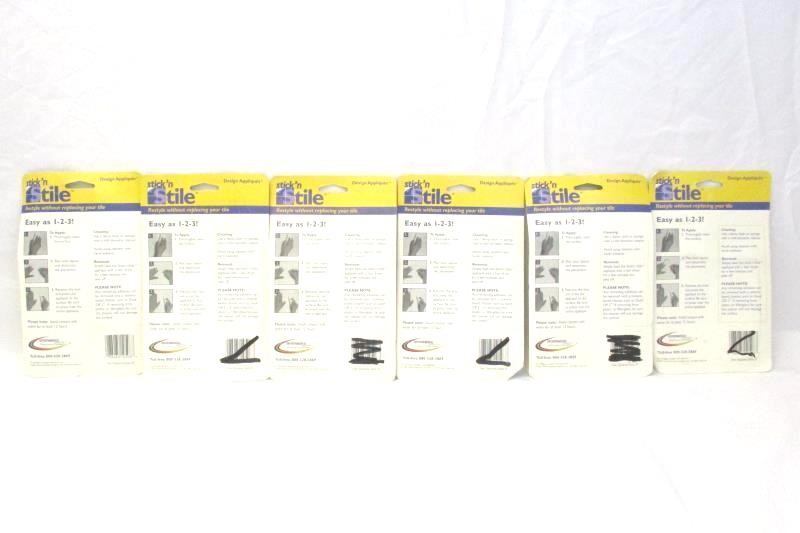 Lot of 6 Stick 'n Stile Geo Squares 12 Peel & Stick Tile Appliques Decor