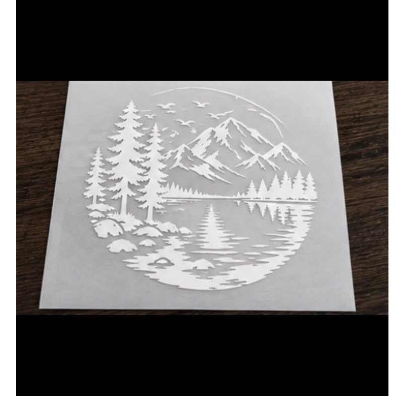 Mountain Lake Vinyl Decal 8×8 Truck SUV Window Sticker Outdoor Nature