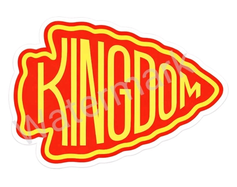 Laminated Vinyl Sticker/Decal Kansas City Red & Yellow Football Kingdom