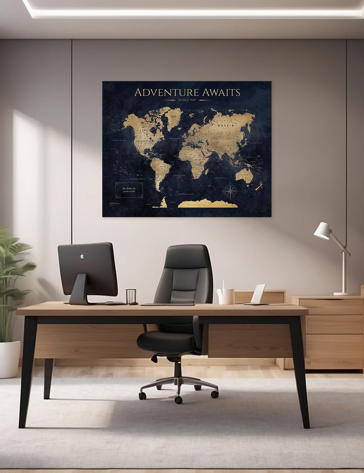 IPIC – World Map Canvas Painting for Wall Decor, Pinnable Travel Map, 30" x 2…