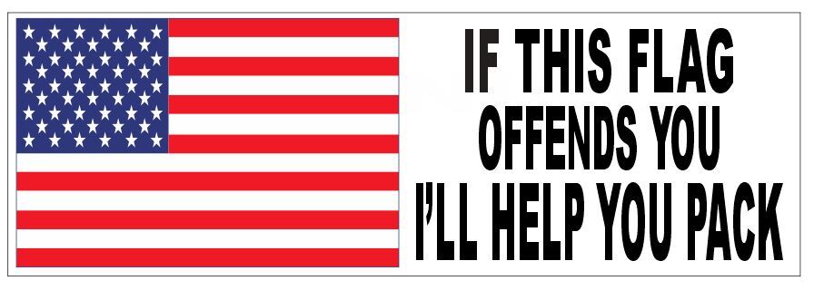If this Flag Offend You Bumper Sticker 3" x 9" B07