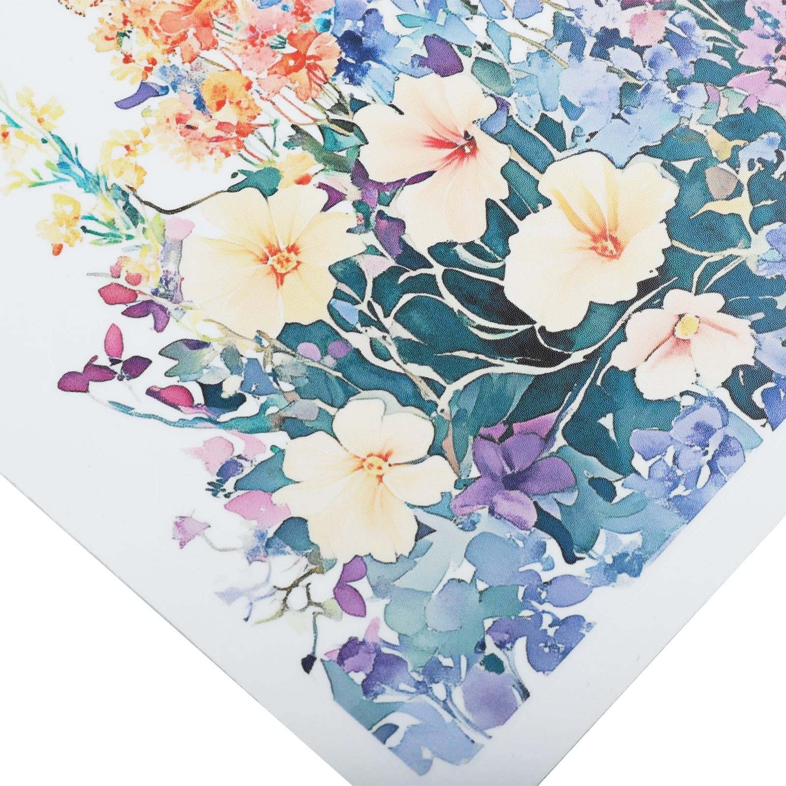 Decorative PVC Stickers for Toilet with Floral and Leaf Designs Set of 4