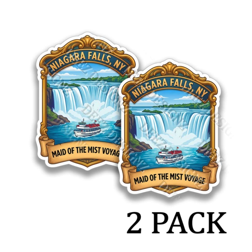 Niagara Falls New York Maid Mist Vinyl Decal Travel Sticker 2 Pack 44495