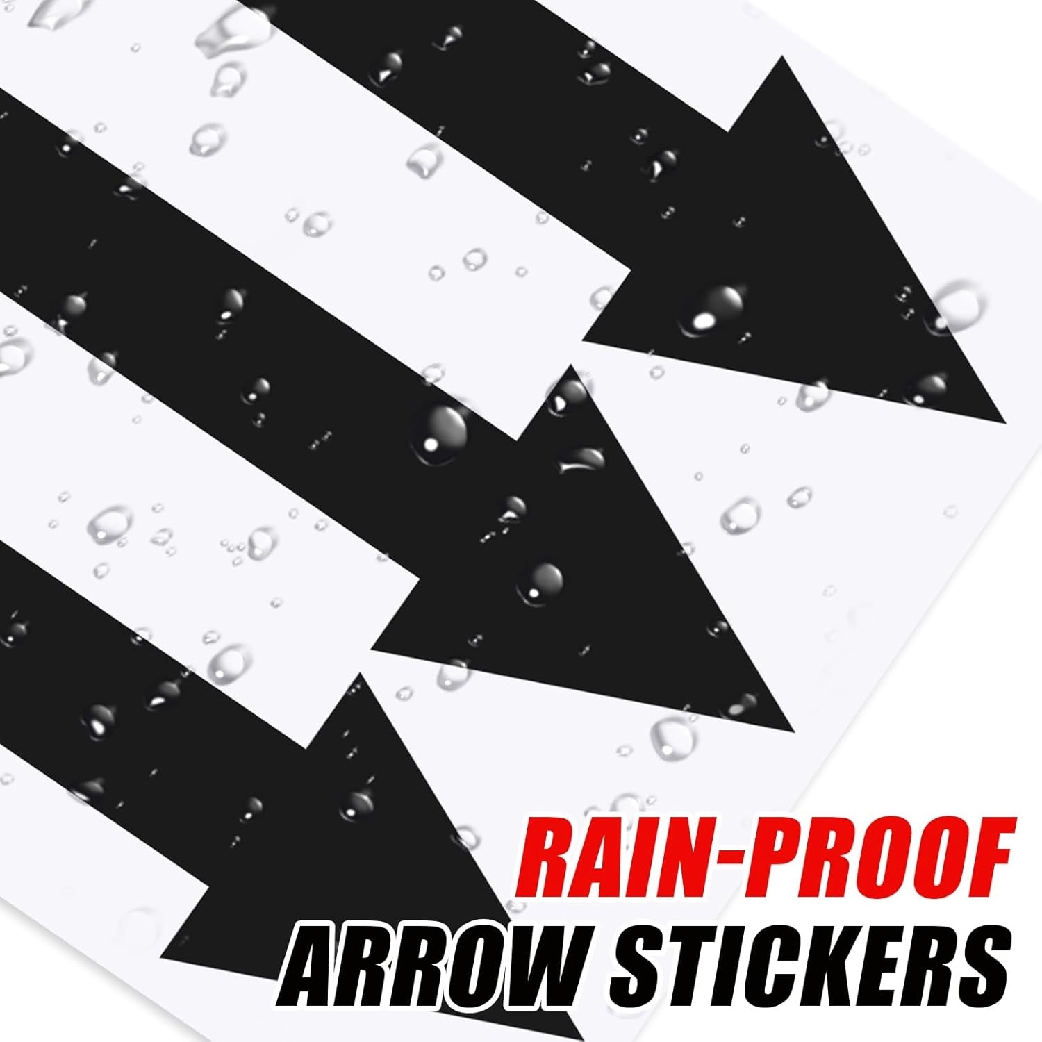 15 Pack Black Arrow Stickers 8×2 Inch Waterproof PVC Floor Wall Direction Signs