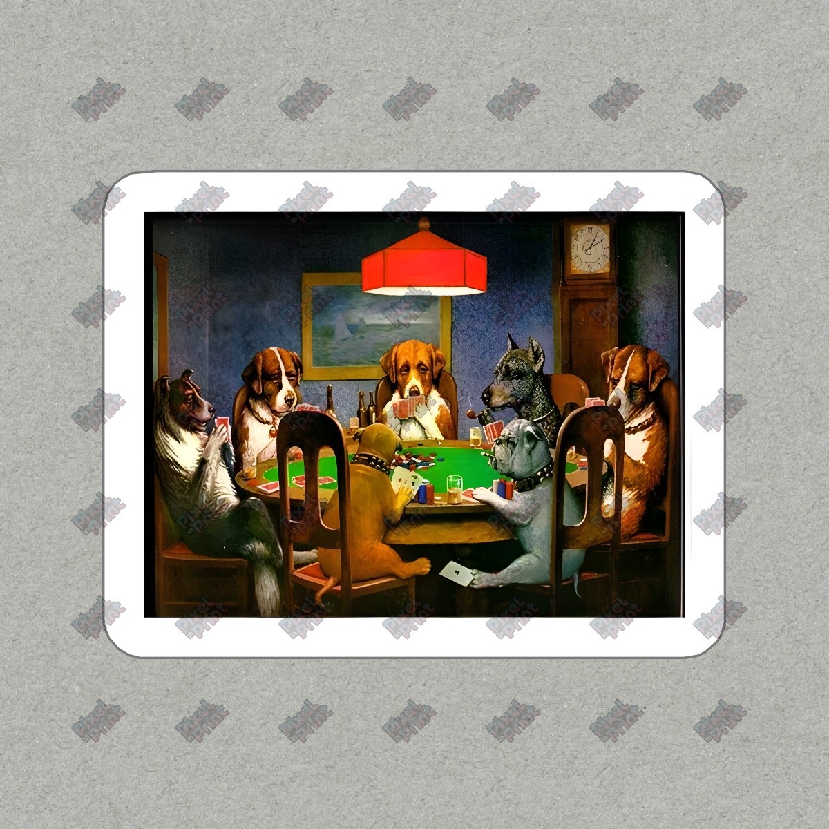 Hilarious Dog Poker Night Vinyl Sticker Funny Animal Decal for Home, #846783