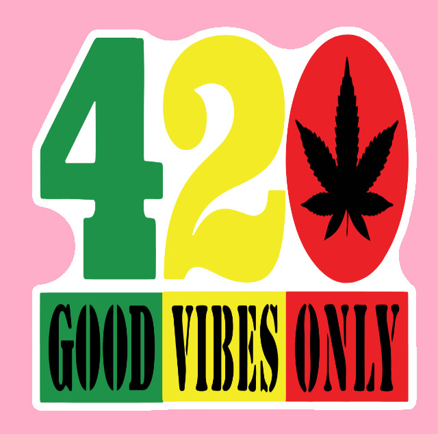 Good Vibes Only Weatherproof Vinyl Sticker 420 Laptop Stoner Marijuana Weed
