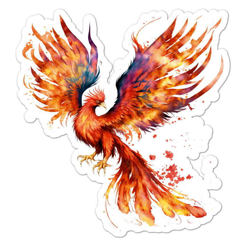 Phoenix Bird Fire, Vinyl Decal Sticker, Indoor Outdoor, 3 Sizes, #9329