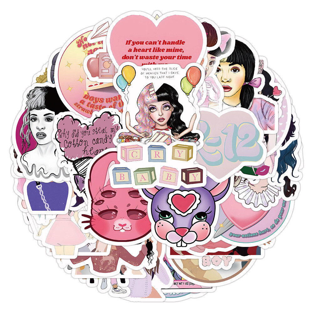 100Pcs Melanie Martinez Music Sticker for Teens Girls Water Bottles Waterproof