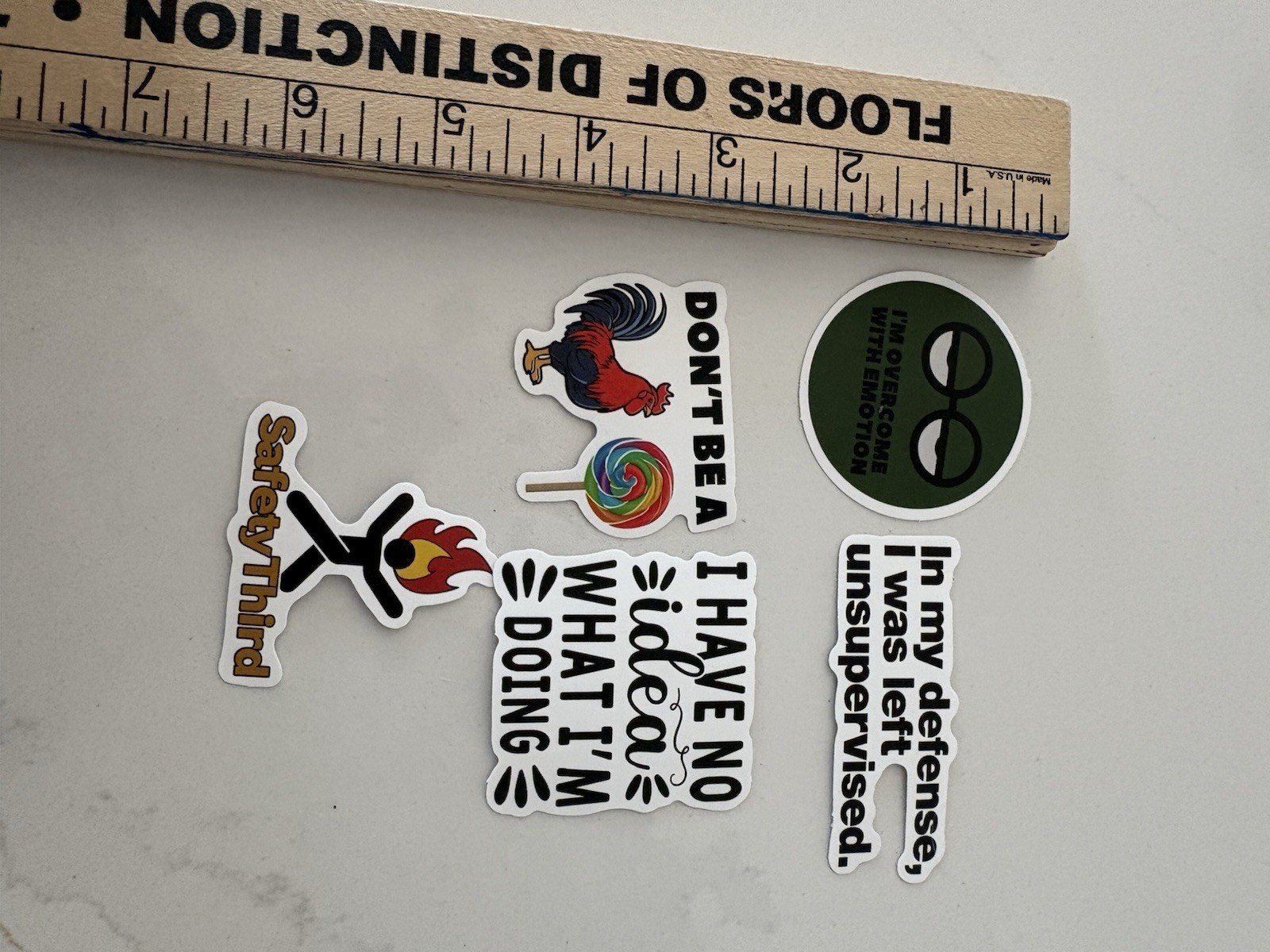 Set Of 5 Funny Quirky Sayings Stickers Spicy Haha Words Quotes