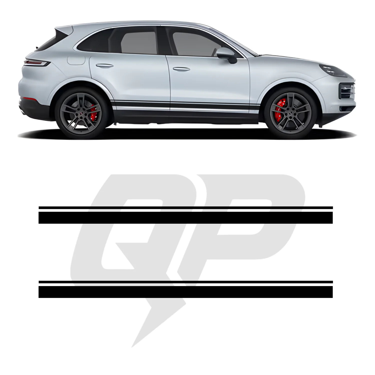 Compatible With Porsche Cayenne Double Side Stripe Decals – Dual Rocker Panel Ki