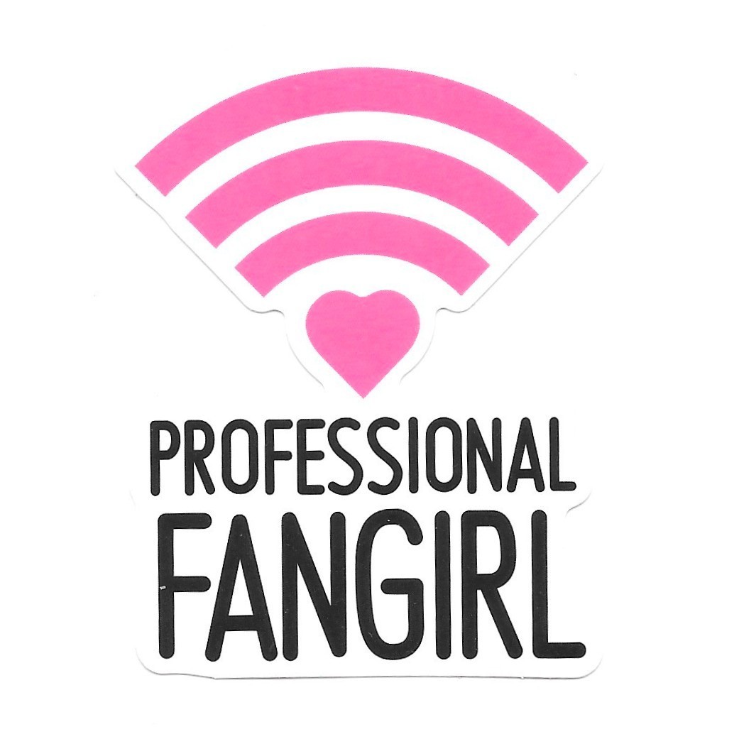 Professional Fangirl Vinyl Sticker Pink WiFi Heart Internet Pop Culture Decal