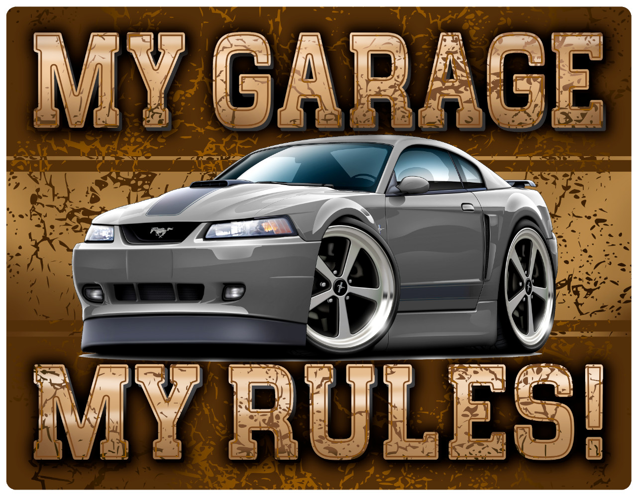 2003 2004 Ford Mach 1 Mustang My Garage My Rules Wall Art Graphic Sticker