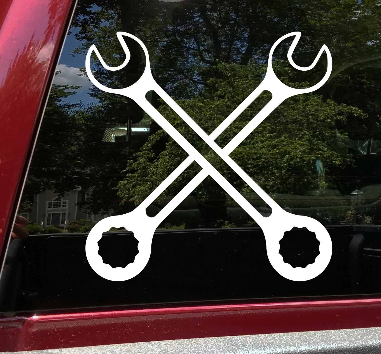 Crossed Wrenches Vinyl Decal | Auto Car Motorcycle Mechanic | Die Cut Sticker