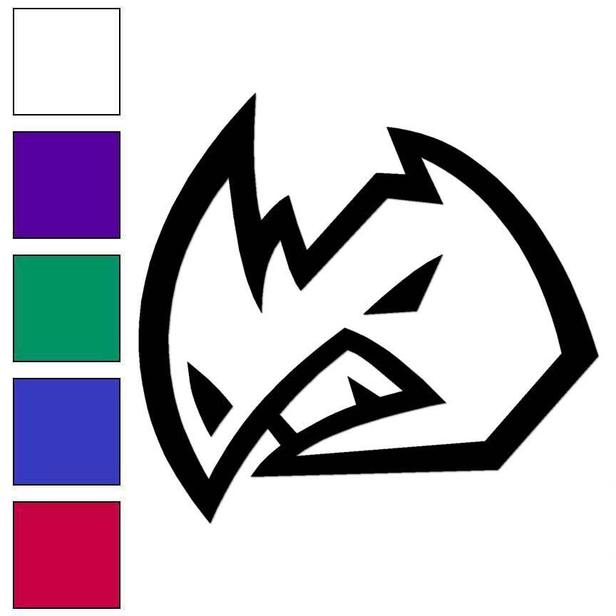 Rhino Head Outline, Vinyl Decal Sticker, Multiple Colors & Sizes #6755