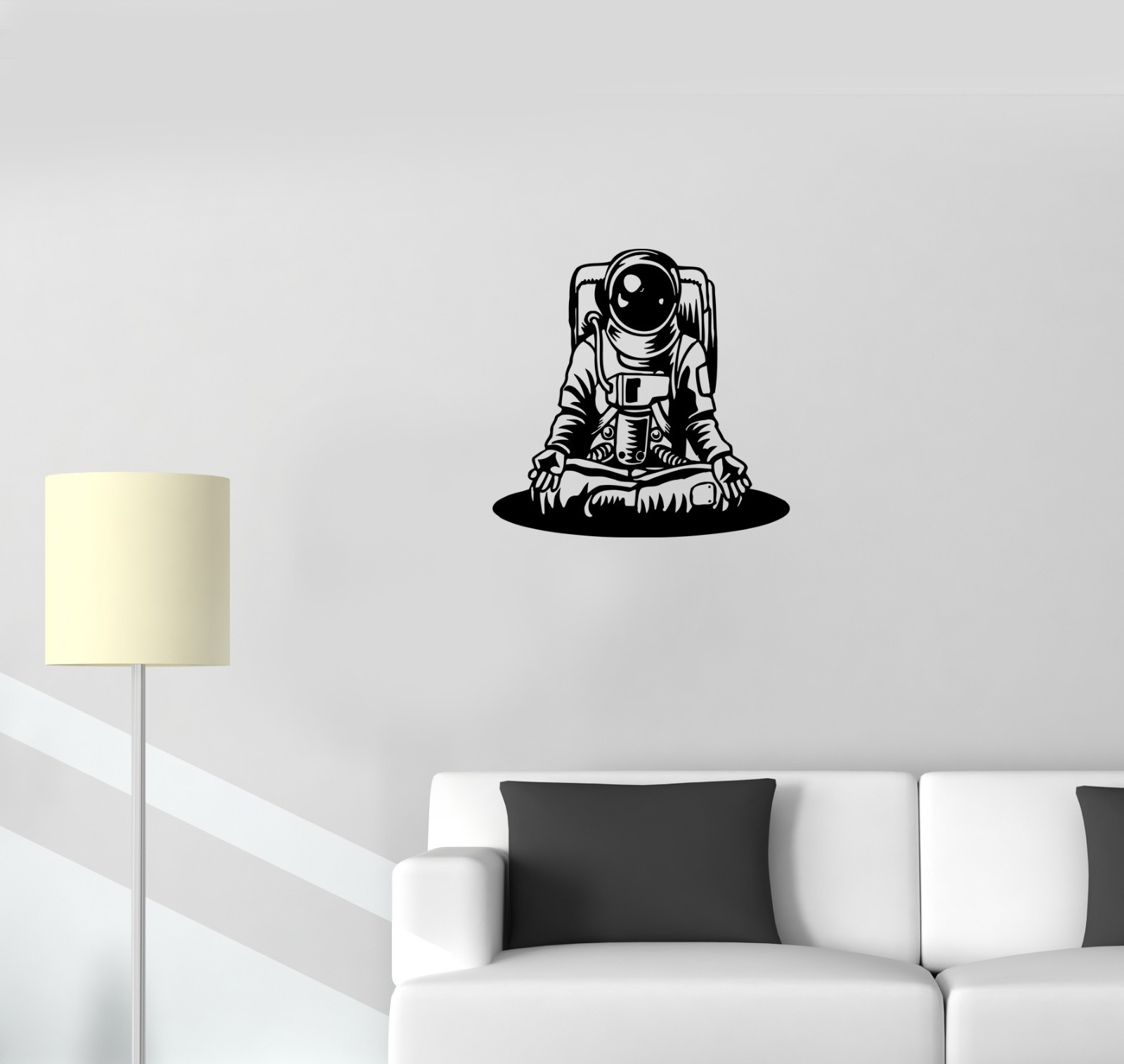 Wall Decal Astronaut Space Suit Galaxy Meditation Vinyl Sticker (ed808)