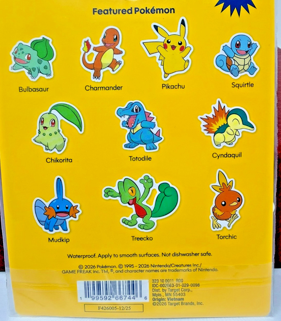 Pokémon x Target Vinyl Sticker Set – Starter Partners 2026