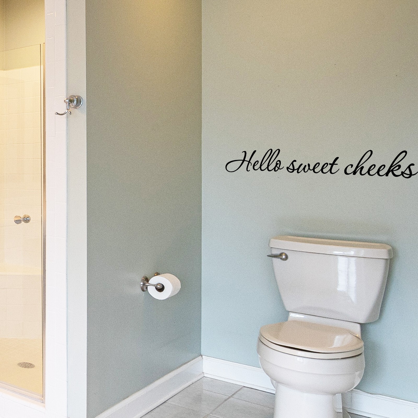 Hello sweet cheeks wall decal love quote sticker bedroom bathroom 22×3 inches