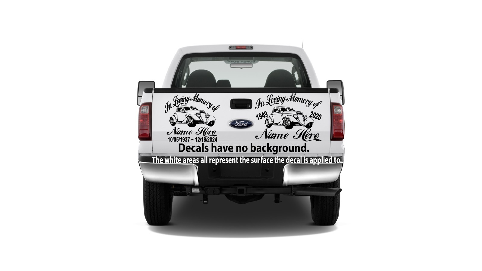In Loving Memory Decal Hot Rod Car Racing R.I.P. Personalized Car Vinyl Sticker