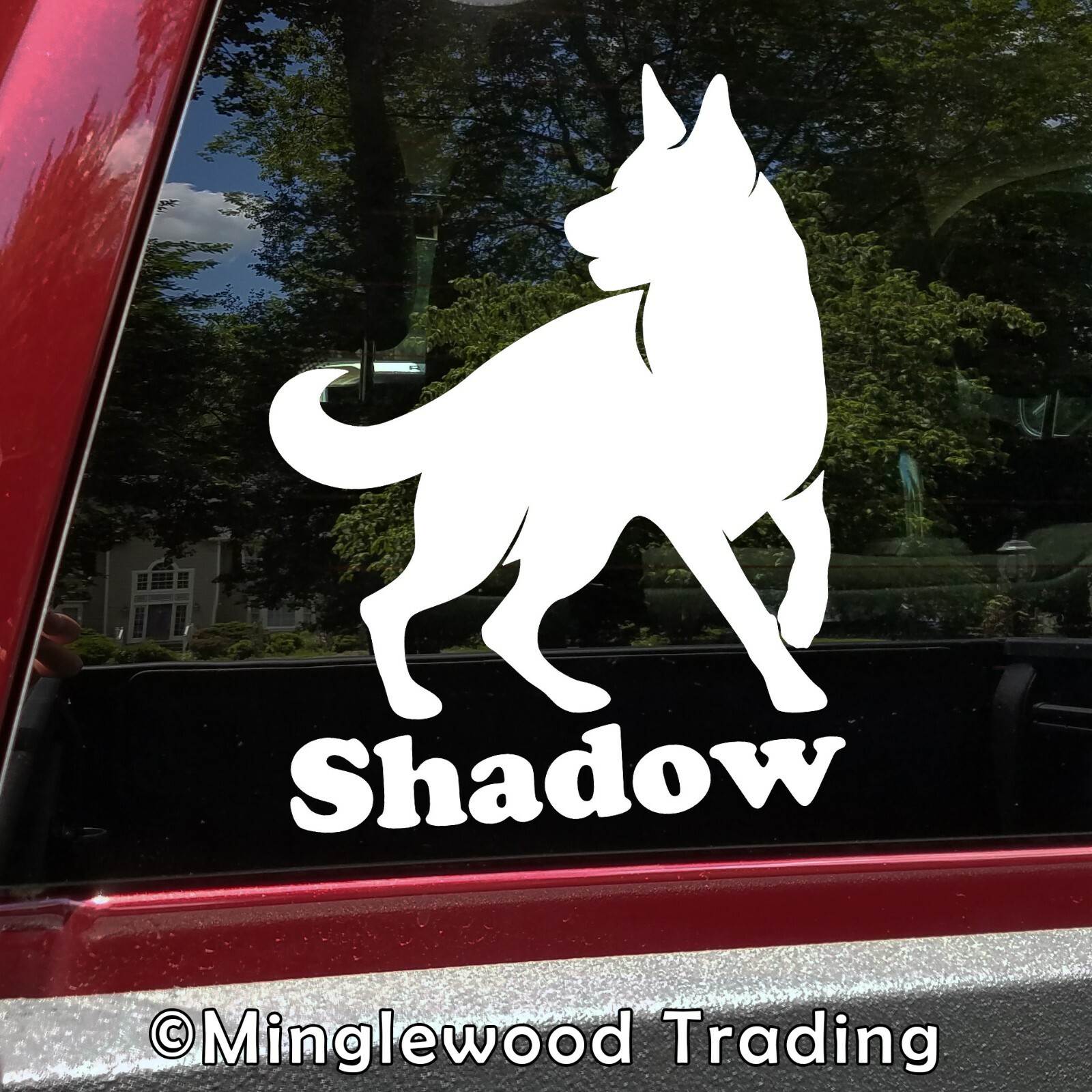 GERMAN SHEPHERD with Personalized Name Vinyl Decal Sticker -V3- Dog GSD Puppy