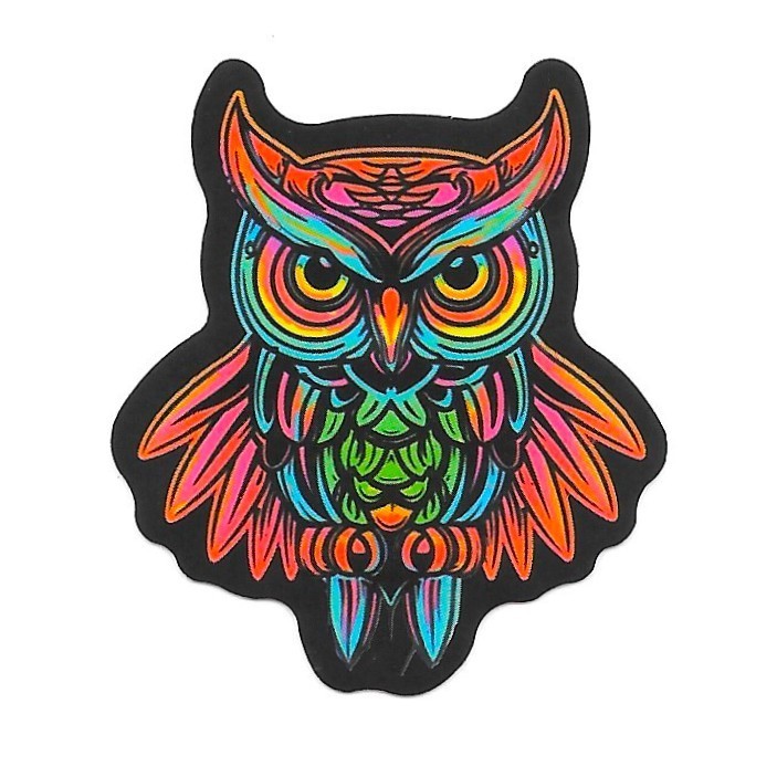 Neon Owl Vinyl Sticker Bird Animal Retro Glow Decal Laptop Gamer Colorful Art