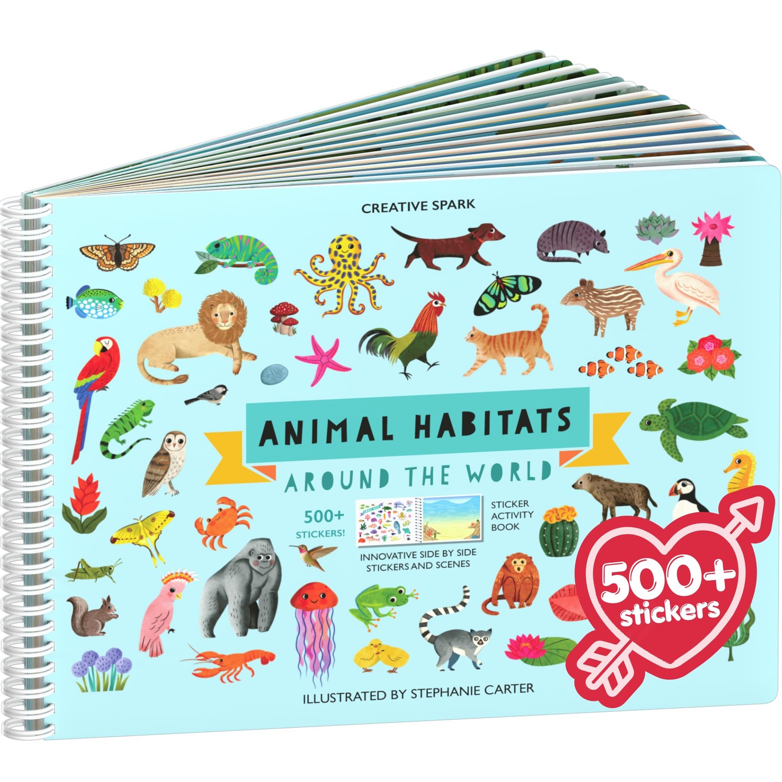 Cupkin Animal Sticker Book 500+ Habitat Stickers 12 Scenes 12 Coloring Pages