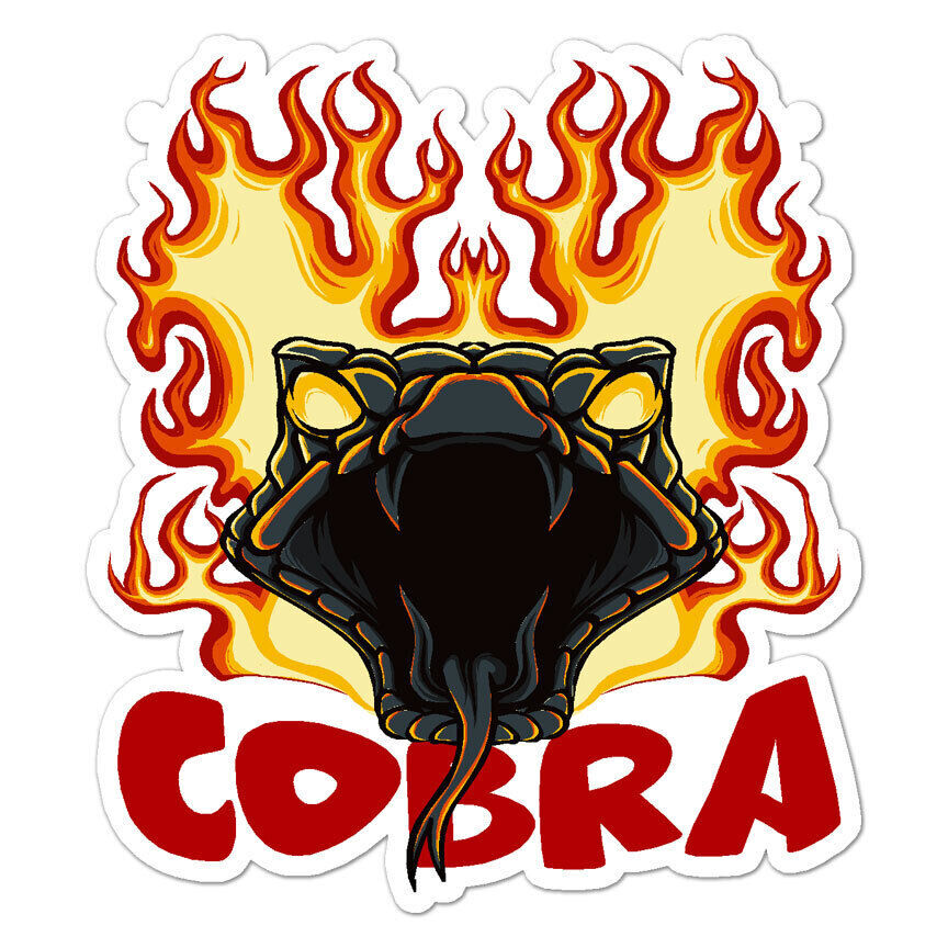Cobra Snake Flames Sticker Decal