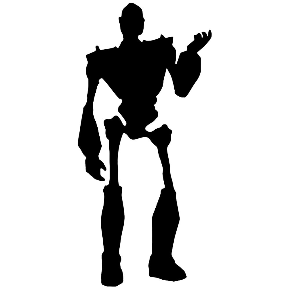 Robot Iron Giant Graphic Art Black Vinyl Decal Car Windows Laptop Tablet