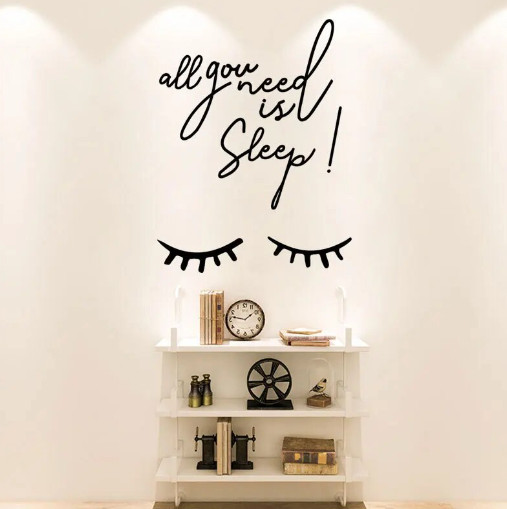 'All you need is Sleep' Quotes Wall Stickers Home Decor Living Room Bedroom