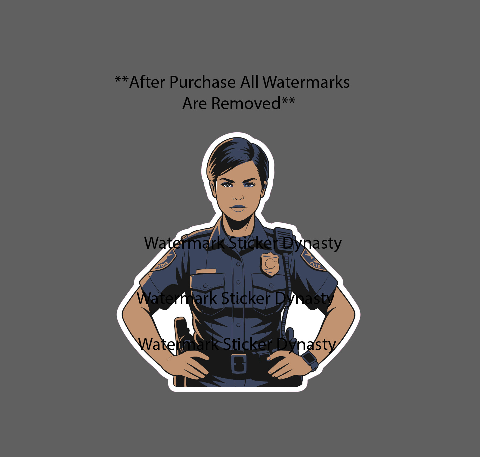 Police Officer Sticker Waterproof Decal Woman Female Duty Service Work Gift NEW