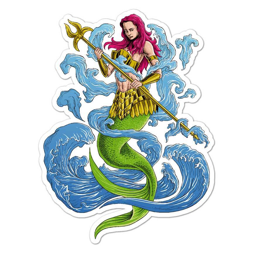 Mermaid Atlantis, Vinyl Decal Sticker, Indoor Outdoor, 3 Sizes, #8179