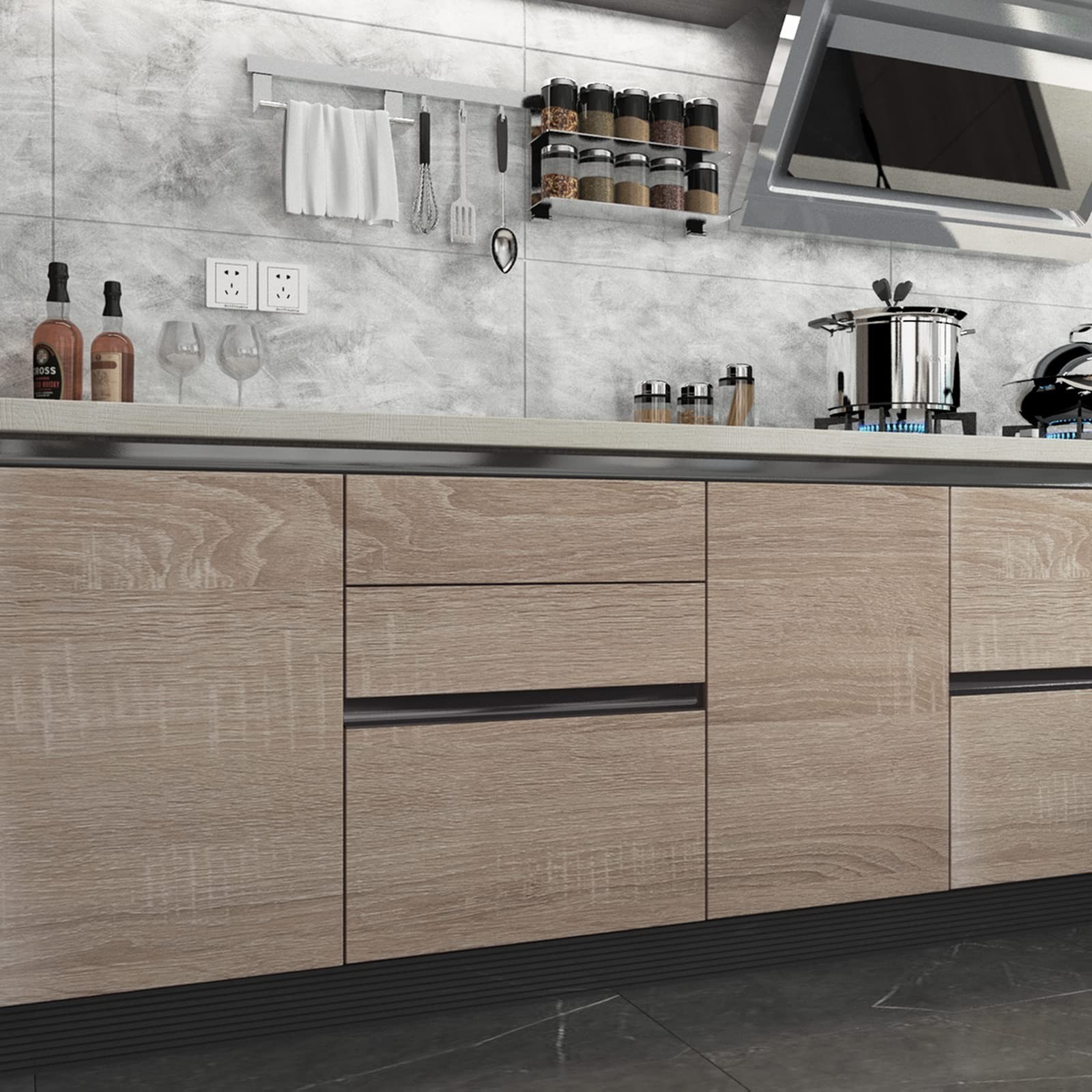 Gray Brown Wood Grain Contact Paper Waterproof Faux Wood Wallpaper Peel and S…