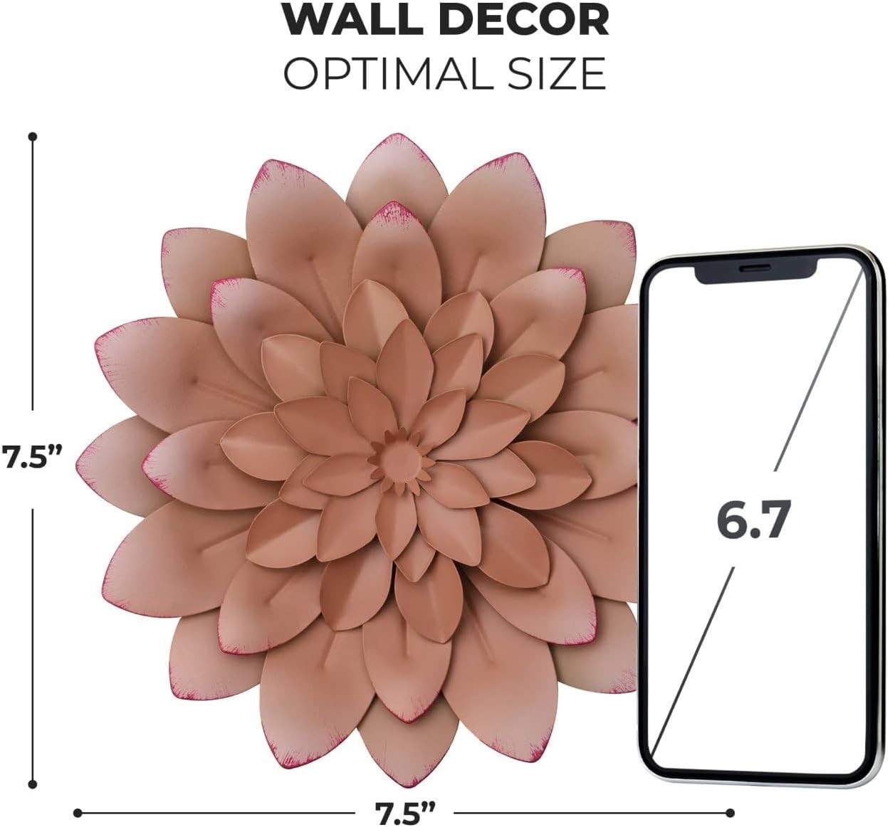 Hand-Painted Succulent Metal Flower Wall Decor – 3D Art for Indoor & Outdoor