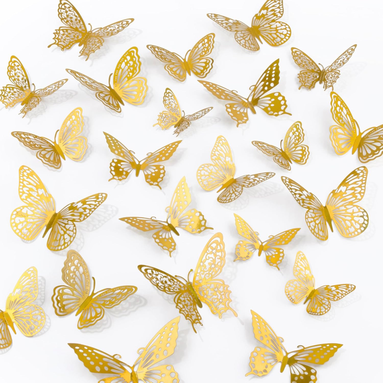 Butterfly Wall Decor, 48Pcs 3D Butterfly Stickers in 3 Sizes & 4 Styles for Ball