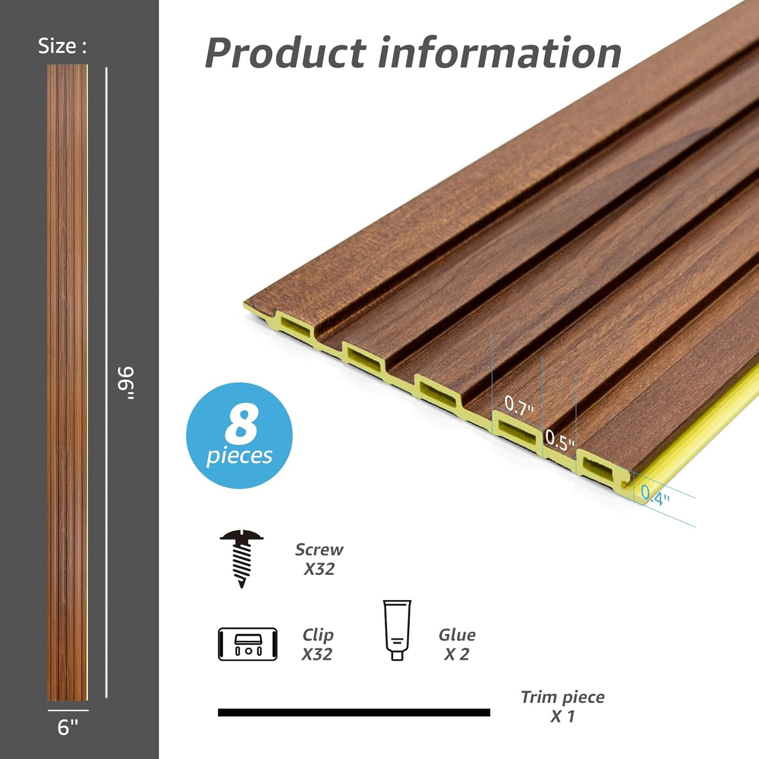 Slat Wall Panels, WPC Soundproof 3D Wall Paneling for Interior Wall Decor, TV Ba