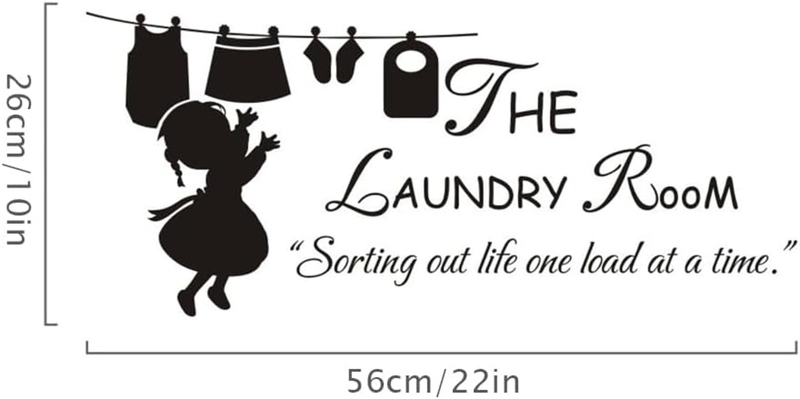 Peel and Stick Laundry Room Sign Decals Wall Lettering Vinyl Art Stickers