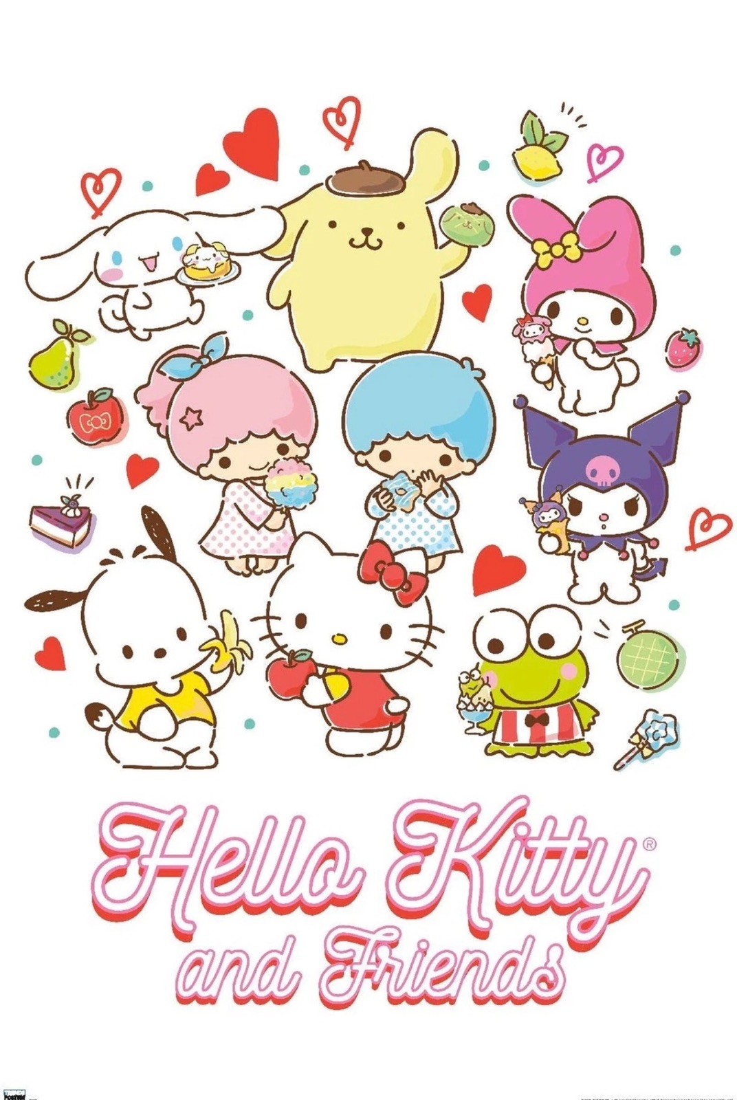 Hello Kitty and Friends: 23 Favorite Flavors – Kawaii Wall Poster, 34L" x 22….