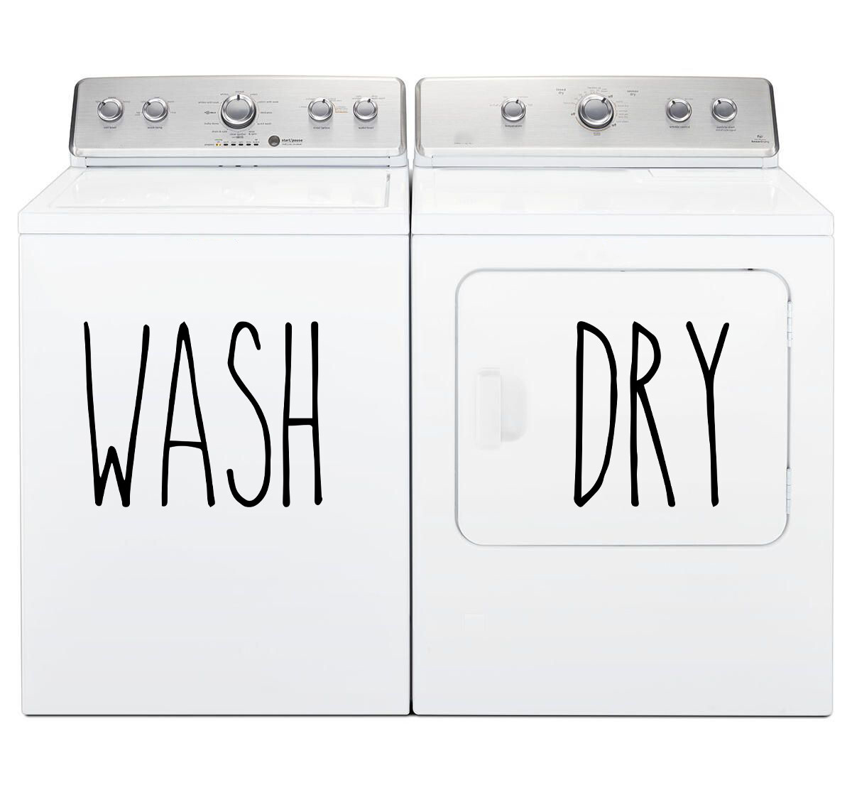 Wash Dry Vinyl Decals | Skinny Farmhouse Washer Dryer Laundry Room Set