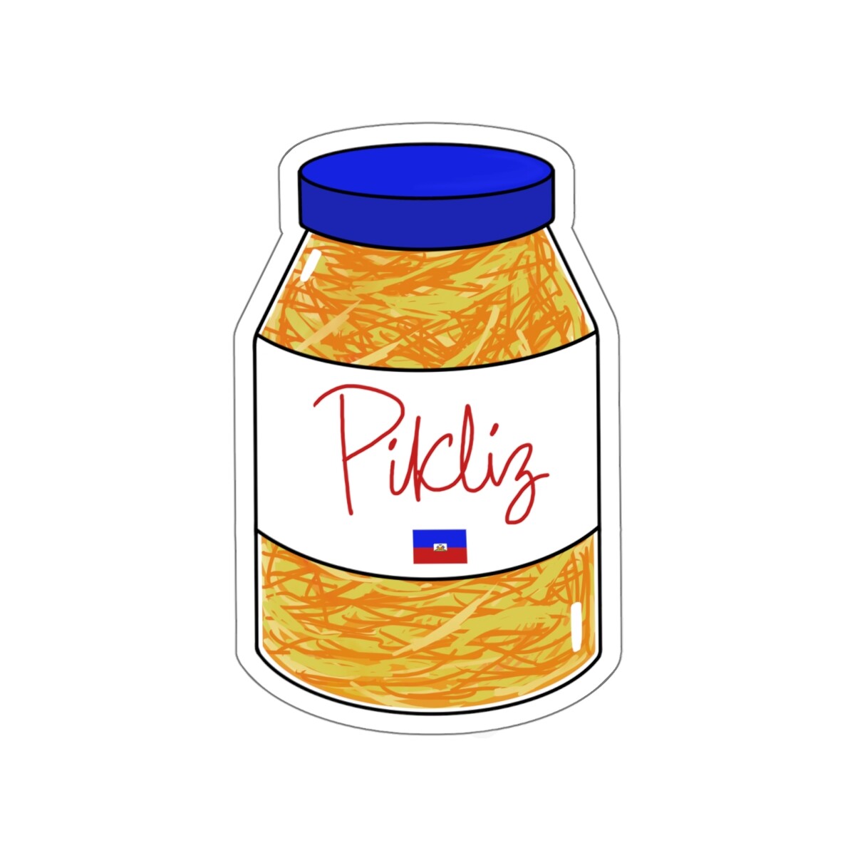 “Pikliz” Illustration Haitian Miami Food Kiss-Cut Vinyl Stickers