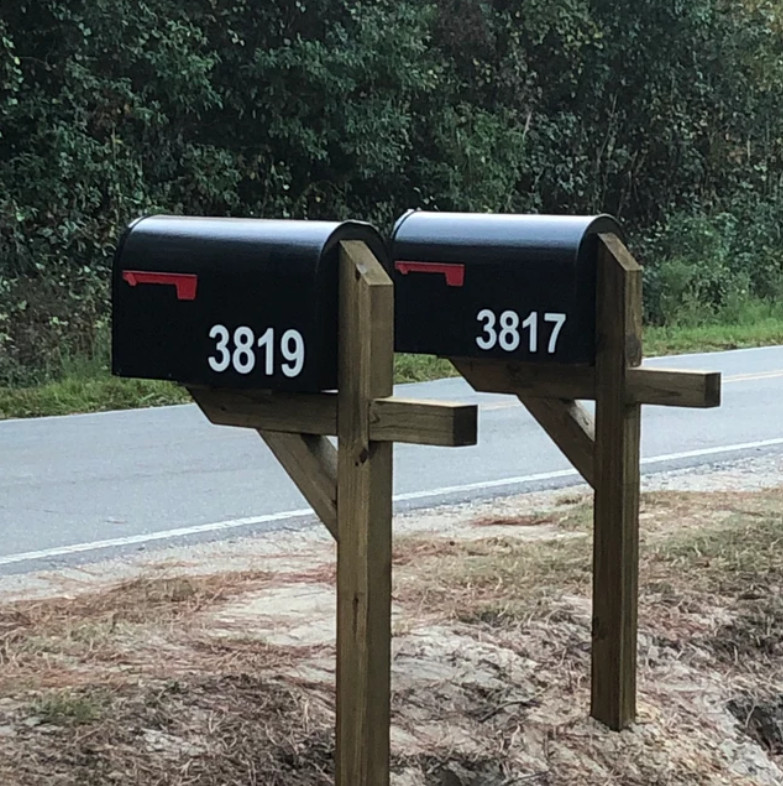 SET OF 2 – Custom Mailbox Numbers REFLECTIVE Vinyl Decals Stickers house street