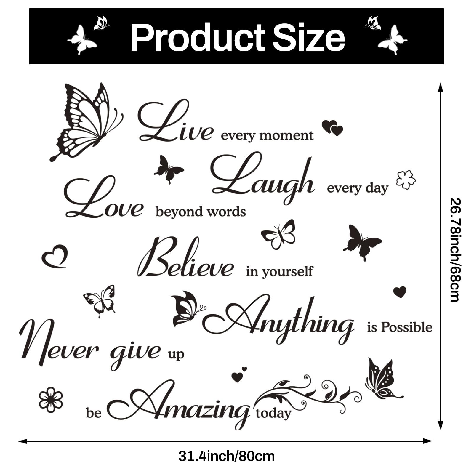 Inspirational Wall Decals Quotes Wall Stickers Motivational Wall Art Decor Po…