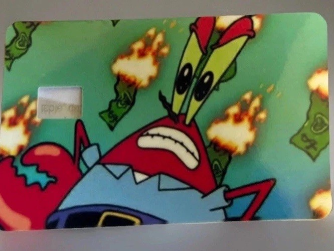 Mr Krabs Credit Debit Card Skin Cover Sticker Chip Funny Decal