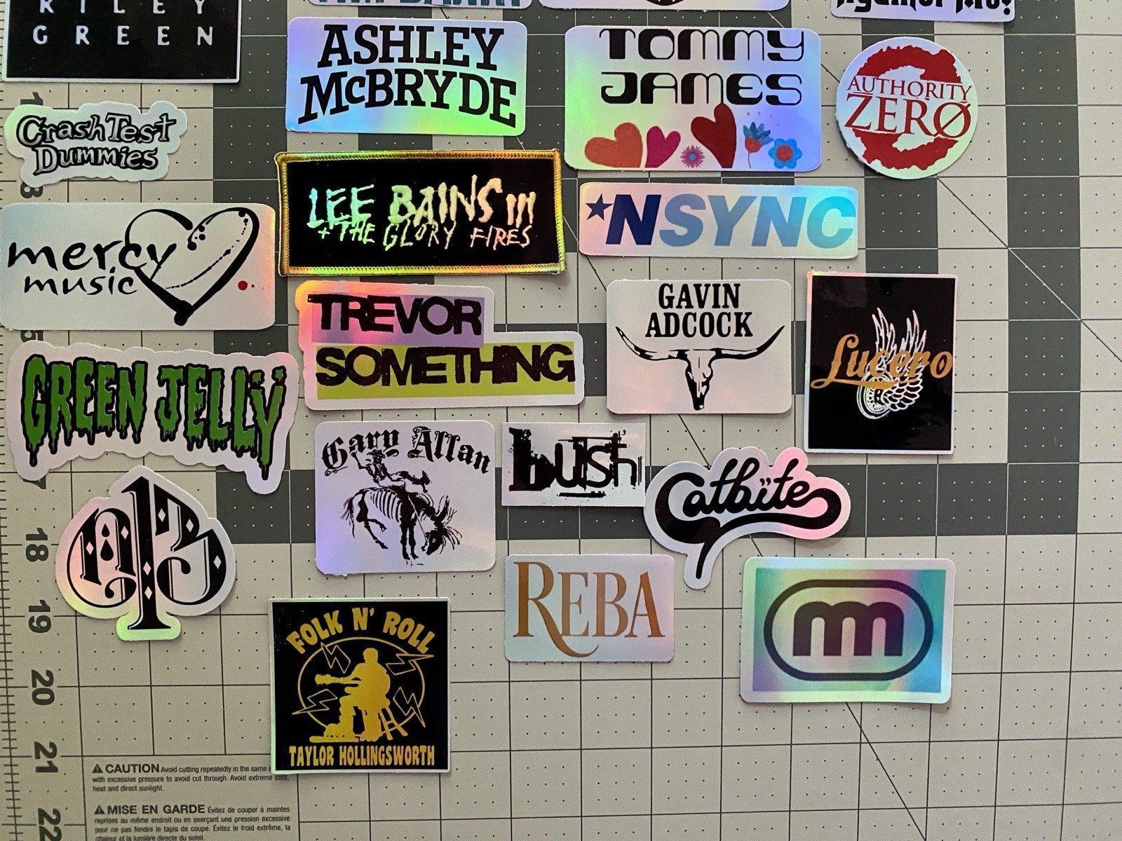 45 Rock Stickers Country R&B Pop Stickers Waterproof Holographic for Spec Order