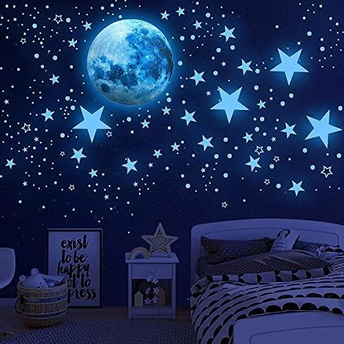 1078PCS Glow in the Dark Stars & Moon Stickers | Ceiling Wall Decals for Kids