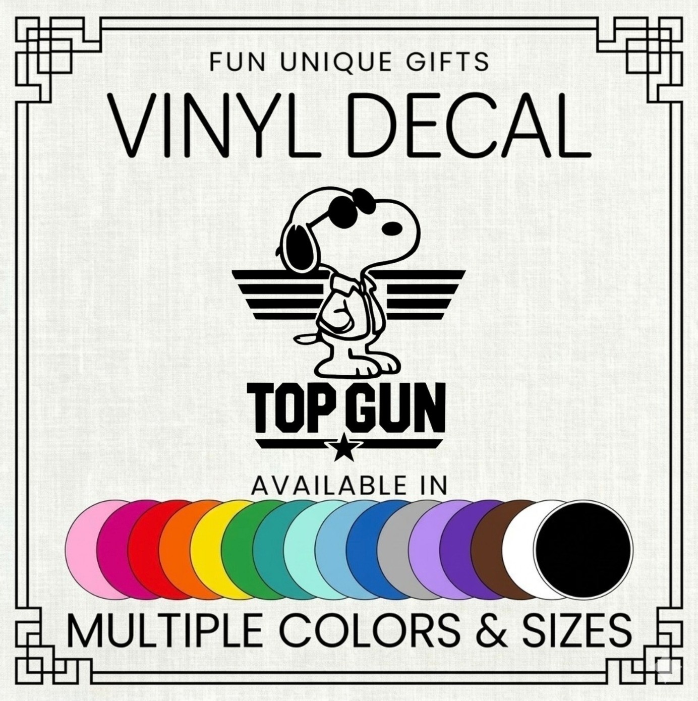 Snoopy Top Gun Vinyl Decal Sticker -Multiple Colors & Sizes- SHIPS FREE!