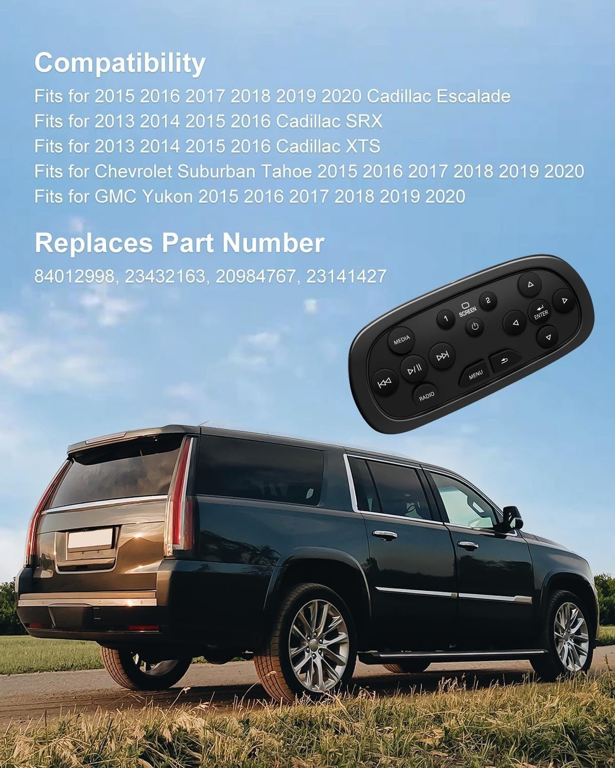 Chevy Cadillac Escalade DVD Remote 2015-2021 | Yukon Suburban Tahoe