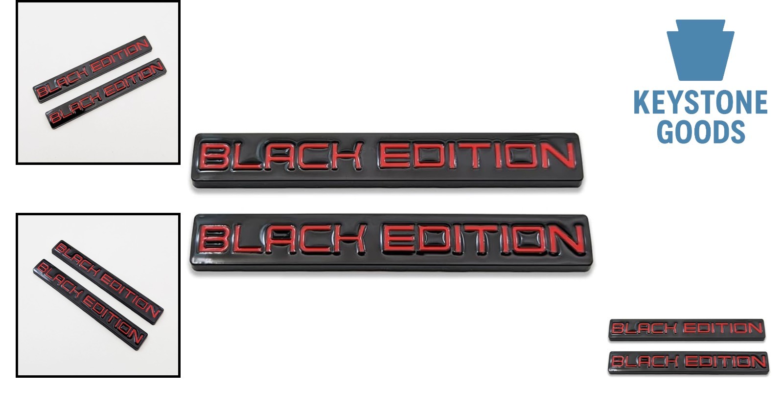 2X Chrome Metal Black & Red Logo Car Emblems – Racing Sport Auto Badge, Easy …