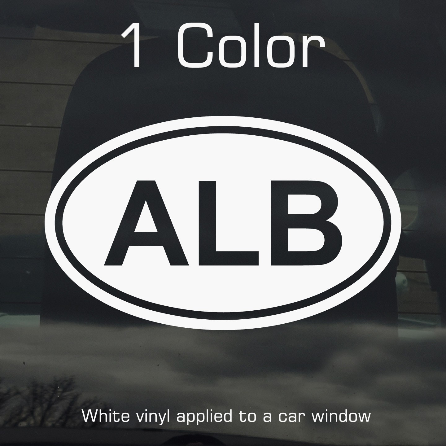Albania ALB Oval Country Code Vinyl Decal Sticker for Car Window Laptop & More